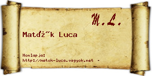 Matók Luca névjegykártya